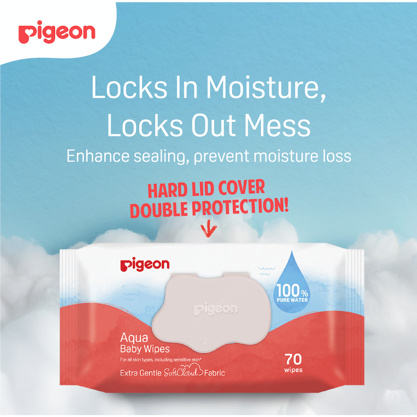 PIGEON AQUA BABY WIPES 70's FLIPTOP - Single