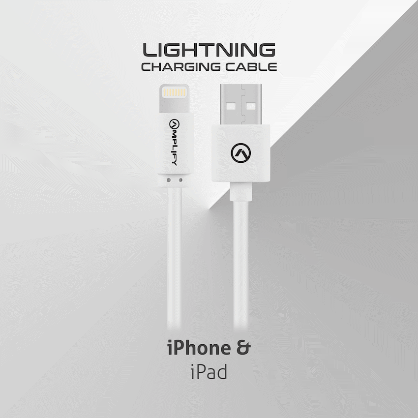 Amplify Lightning Charging Cable for iPhone & iPad - White - Guards On Duty Shop & Security Guards