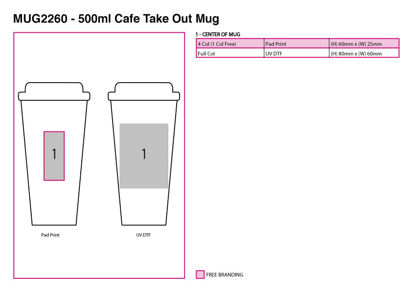 500ml Café Take Out Mug