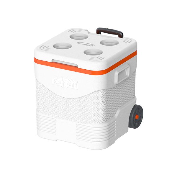 Cosmoplast Picnic Trolley Icebox 45L White-Orange