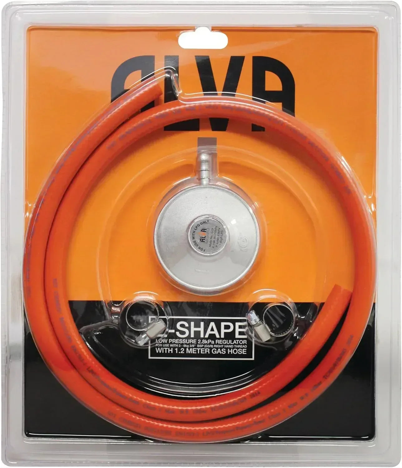 Alva L-Shape Gas Regulator & 1.2m Hose Kit Guards On Duty Security