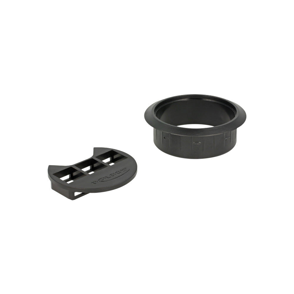Delock 3-port Keystone 60mm Desk Panel, Blk(86277) — Delock | Guards on Duty Shop
