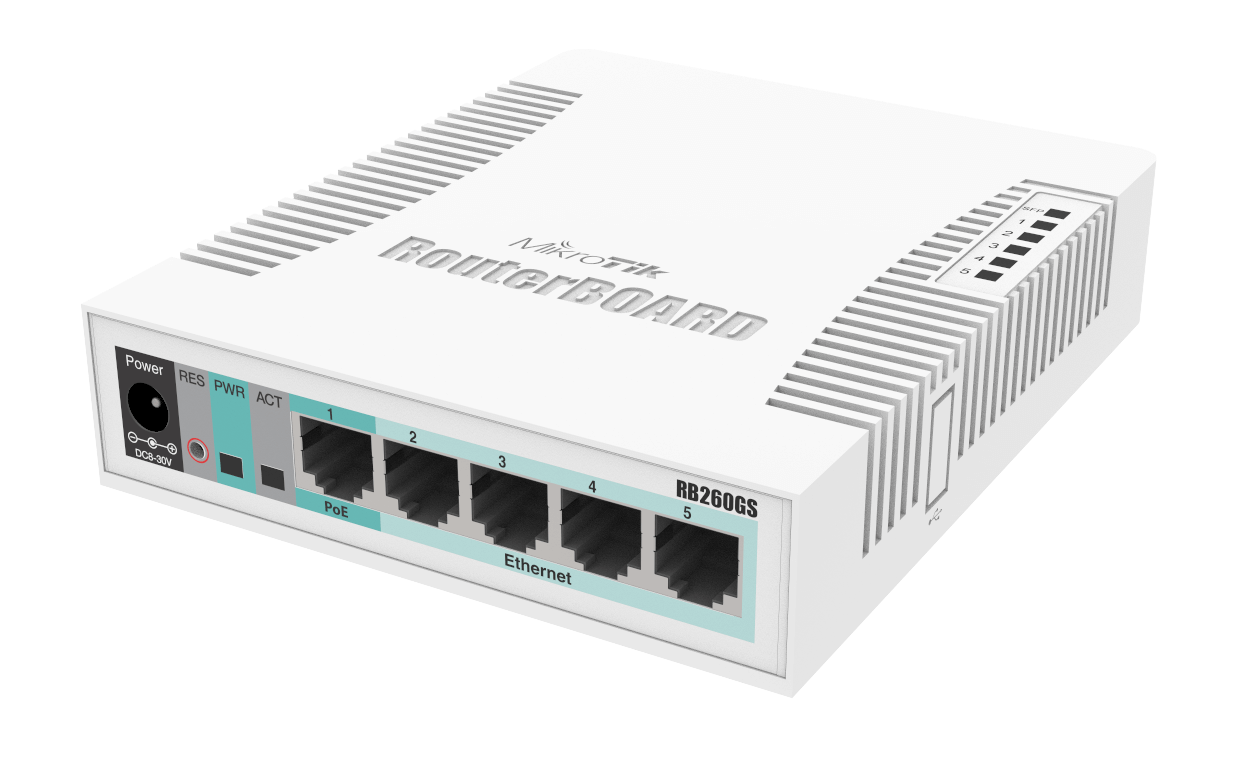 MikroTik CSS106-5G-1S Smart Desktop Switch 5 Port Gigabit 1SFP | RB260GS