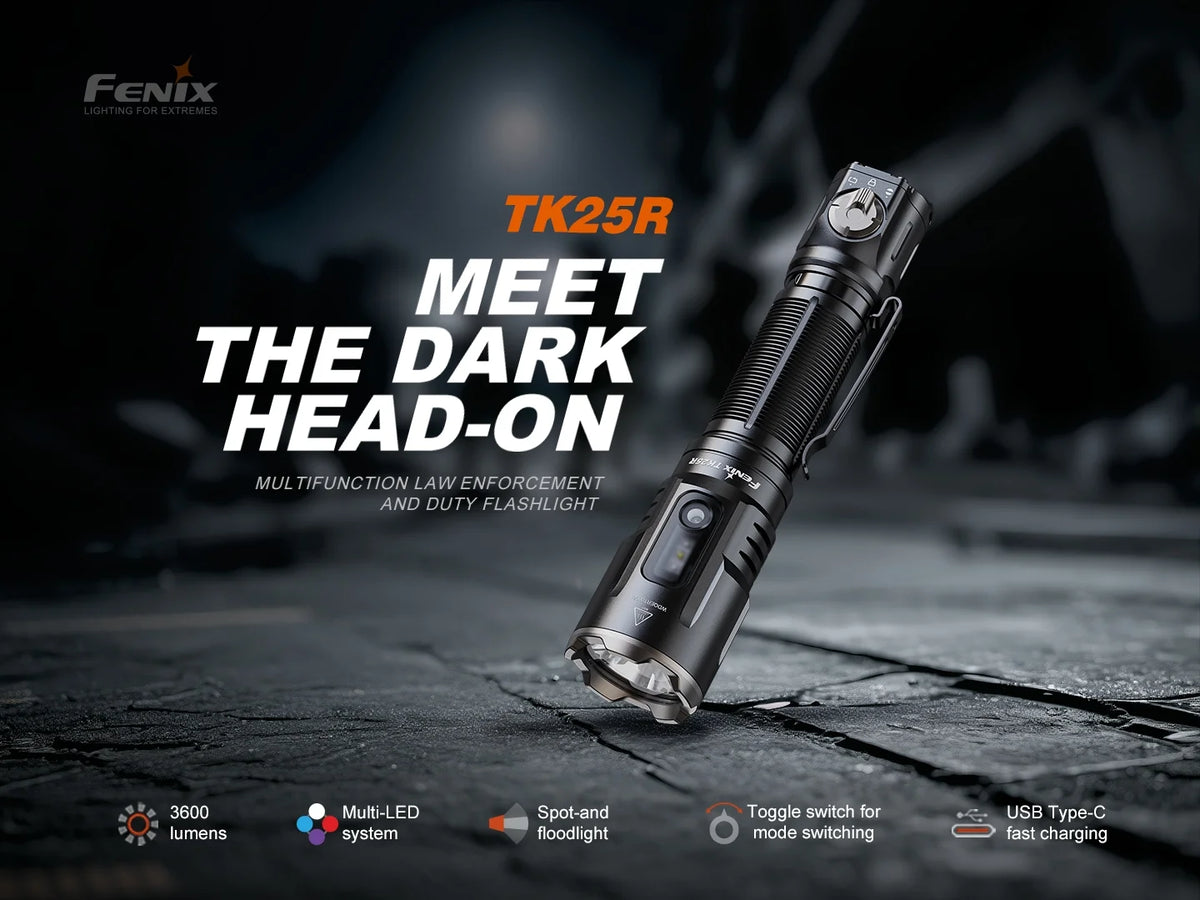 Fenix TK25R Rechargeable Tactical Flashlight 3600 Lumens