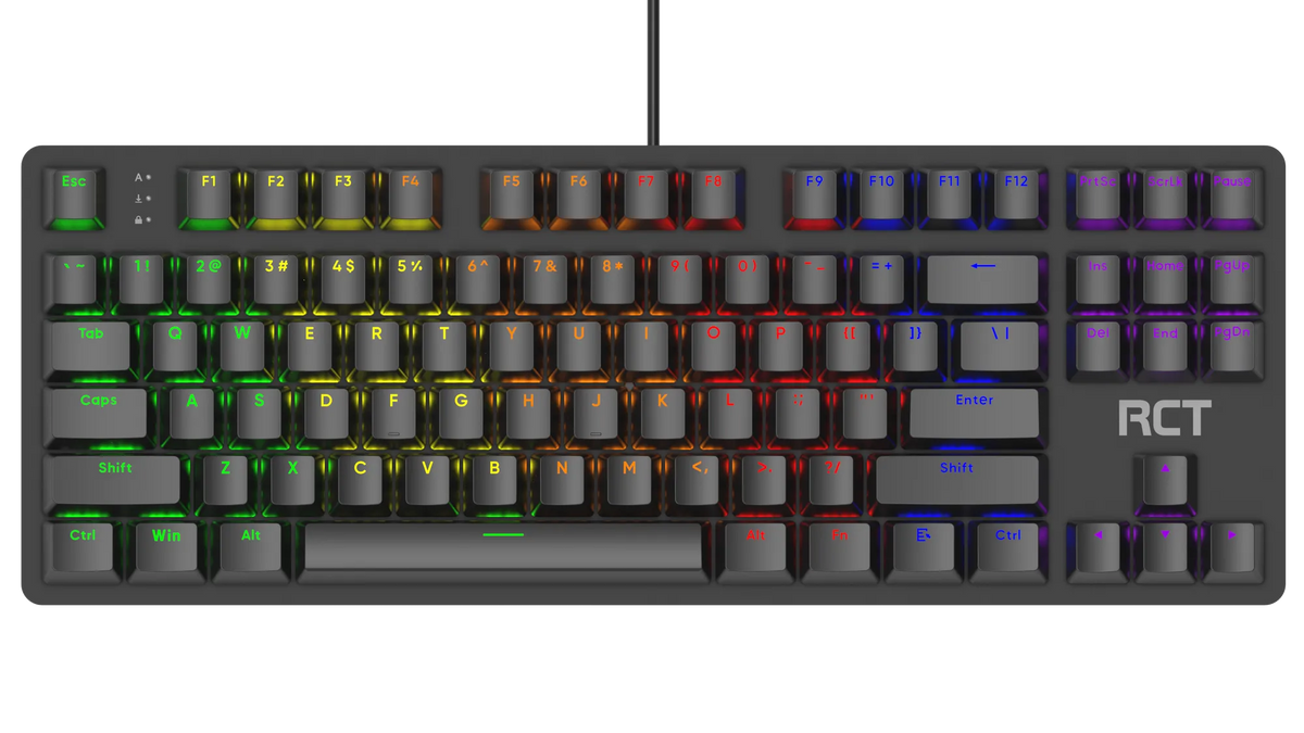 RCT HyperKeyTKL 87 keys Mechanical Gaming Keyboard; Blue mechanical switches; Multi Color LED Backlight.
