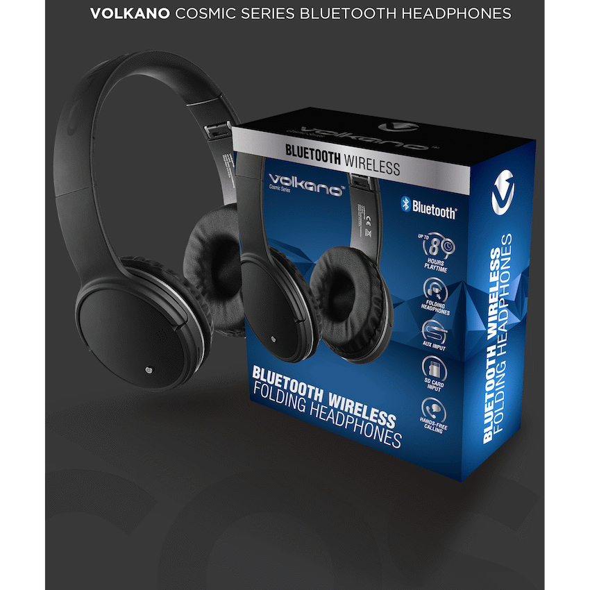 Volkano Cosmic Series Bluetooth Headphones - Black