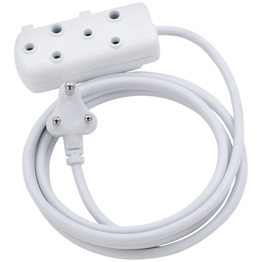 SWITCHED Heavy DUTY Side By Side(SBS) EXTENSION LEADS 3M - WT