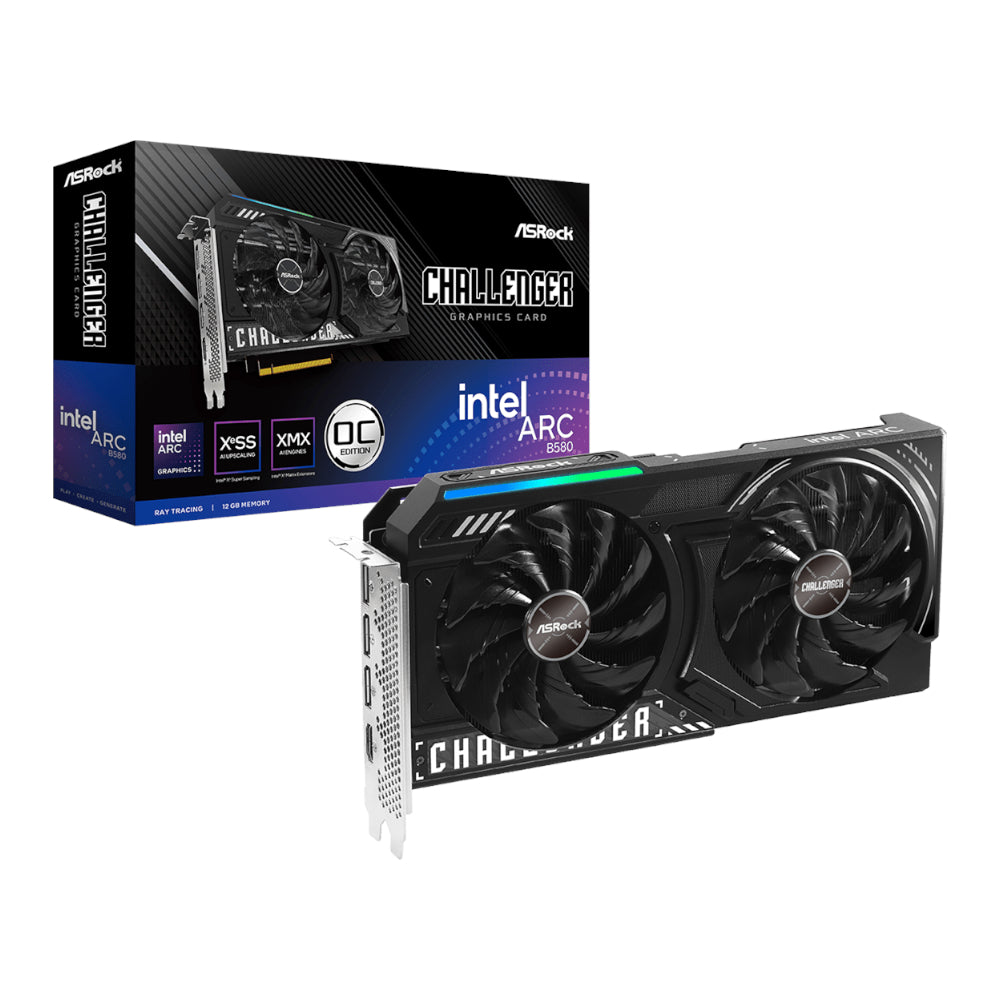 ASRock Intel Arc B580 Challenger OC 12GB GDDR6 192-BIT Graphics Card - Guards On Duty Shop & Security Guards