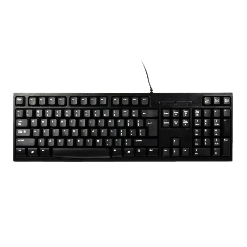 Port Connect Office Budget Wired Keyboard-Black - Guards On Duty Shop & Security Guards