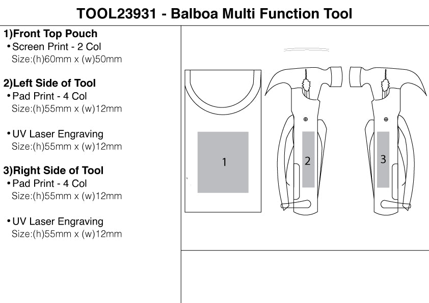 Balboa Multi Function Tool - branding