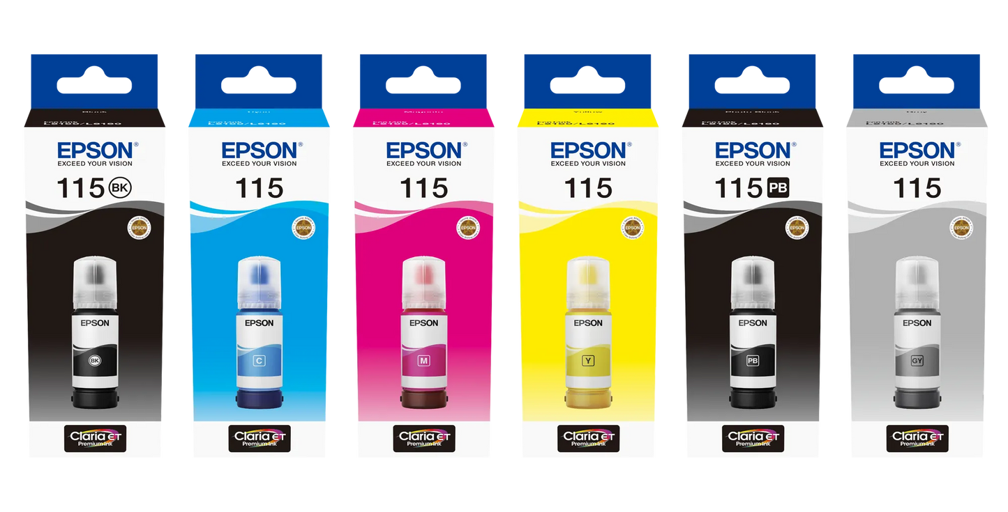Epson 115 EcoTank Cyan ink bottle (70 ml) 6200 pages @ 5% coverage