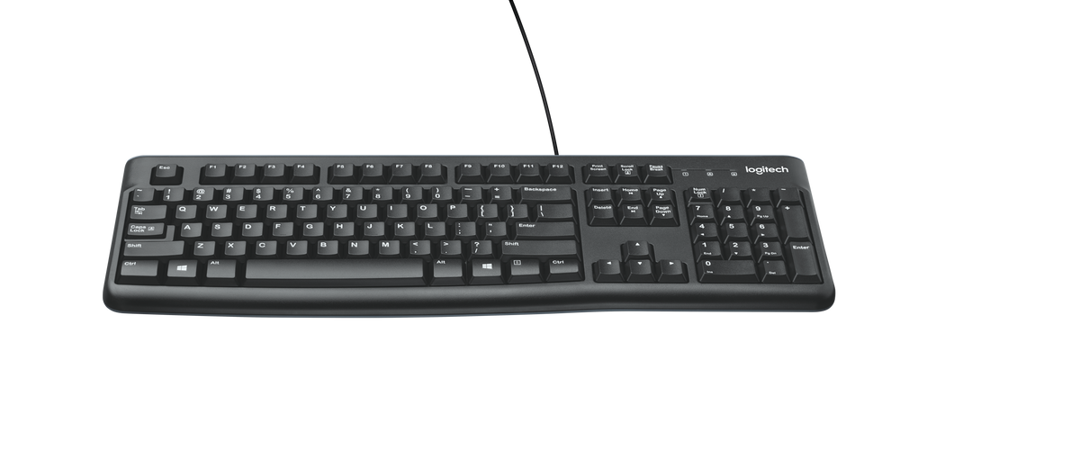 920-002508 - LOGI K120 Corded Keyboard plug and play USB connection spill resist.