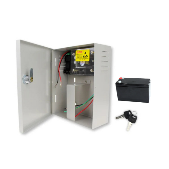 9CH, 12V/10A Proffesional power supply with room for backup battery... - Guards On Duty Shop & Security Guards
