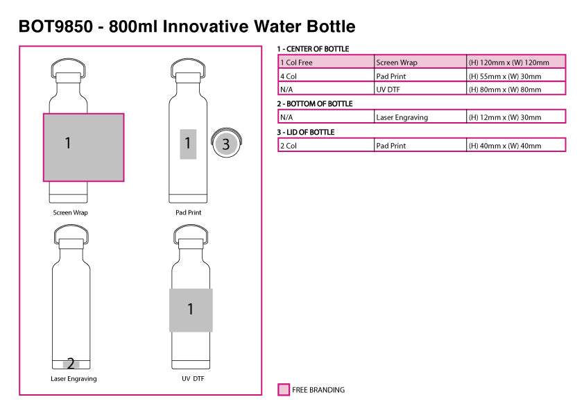 800ml Innovative Water Bottle