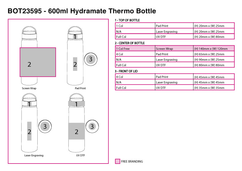 600ml Hydramate Thermo Bottle