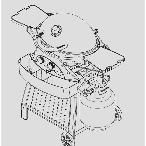 Alva Mondo 2-Burner Gas BBQ & Cart Guards On Duty Security
