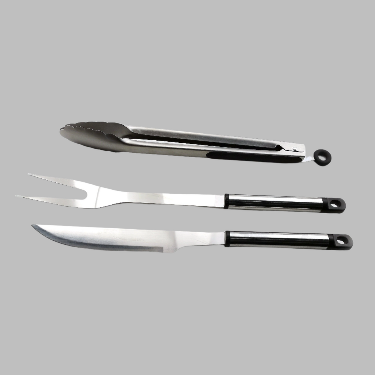 Alva 3Pc BBQ Tool Set - Stainless Steel - Alva 3Pc BBQ Tool Set