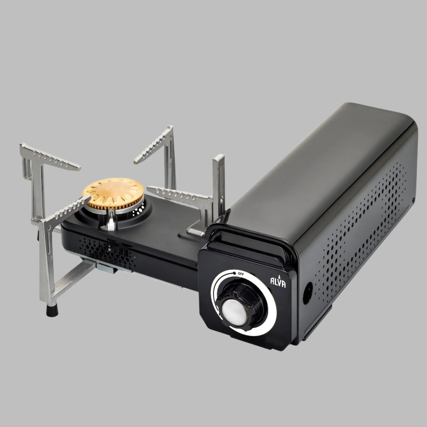 Alva Mini Fold-Up Butane Canister Camping Stove Guards On Duty Security