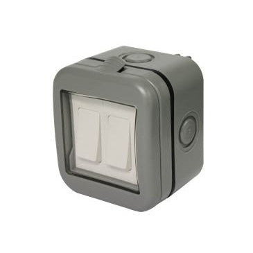 Masterplug IP55 Double 2-Way Outdoor Switch