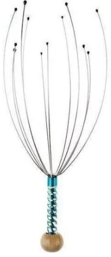 Casey 12 Fingers Head And Scalp Hand-Held Manual Massager Blue