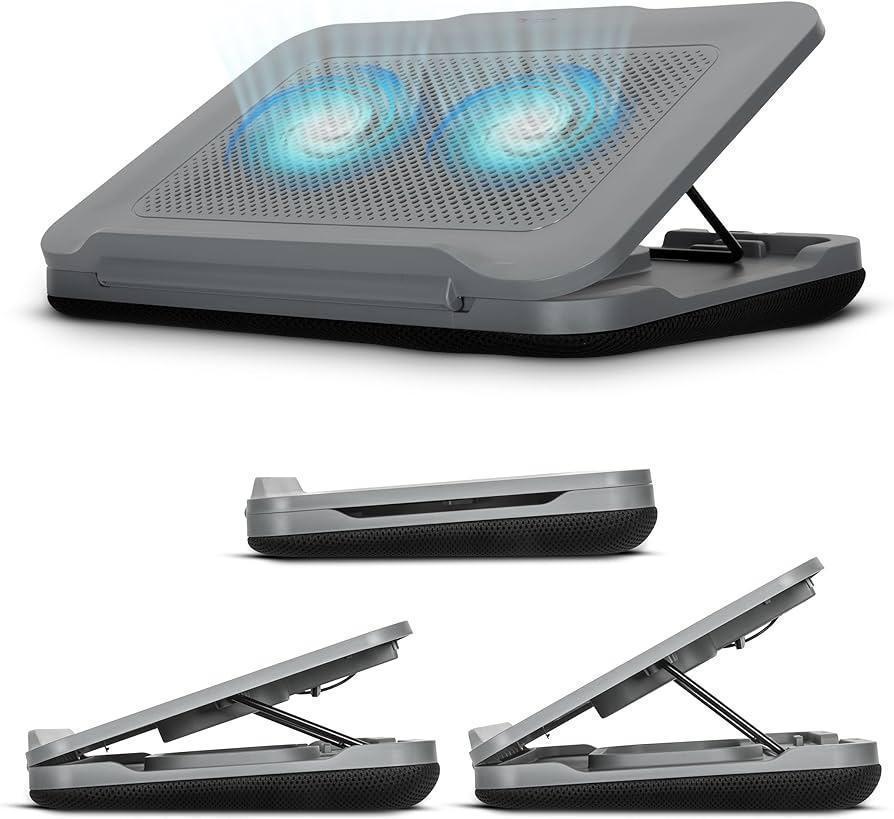 TARGUS LAP CHILL MAT W ADJUSTABLE STAND - FOR UP TO 18IN LAPTOPS QUIET-RUNNING DUAL FANS HELP DISPERSE HEAT FOR IMPROVED FUNCTIONALITY, ADJUSTABLE TILT HEIGHTS FOR 3 VIEWING ANGLES, PADDED AIR MESH BASE - Guards On Duty Shop & Security Guards