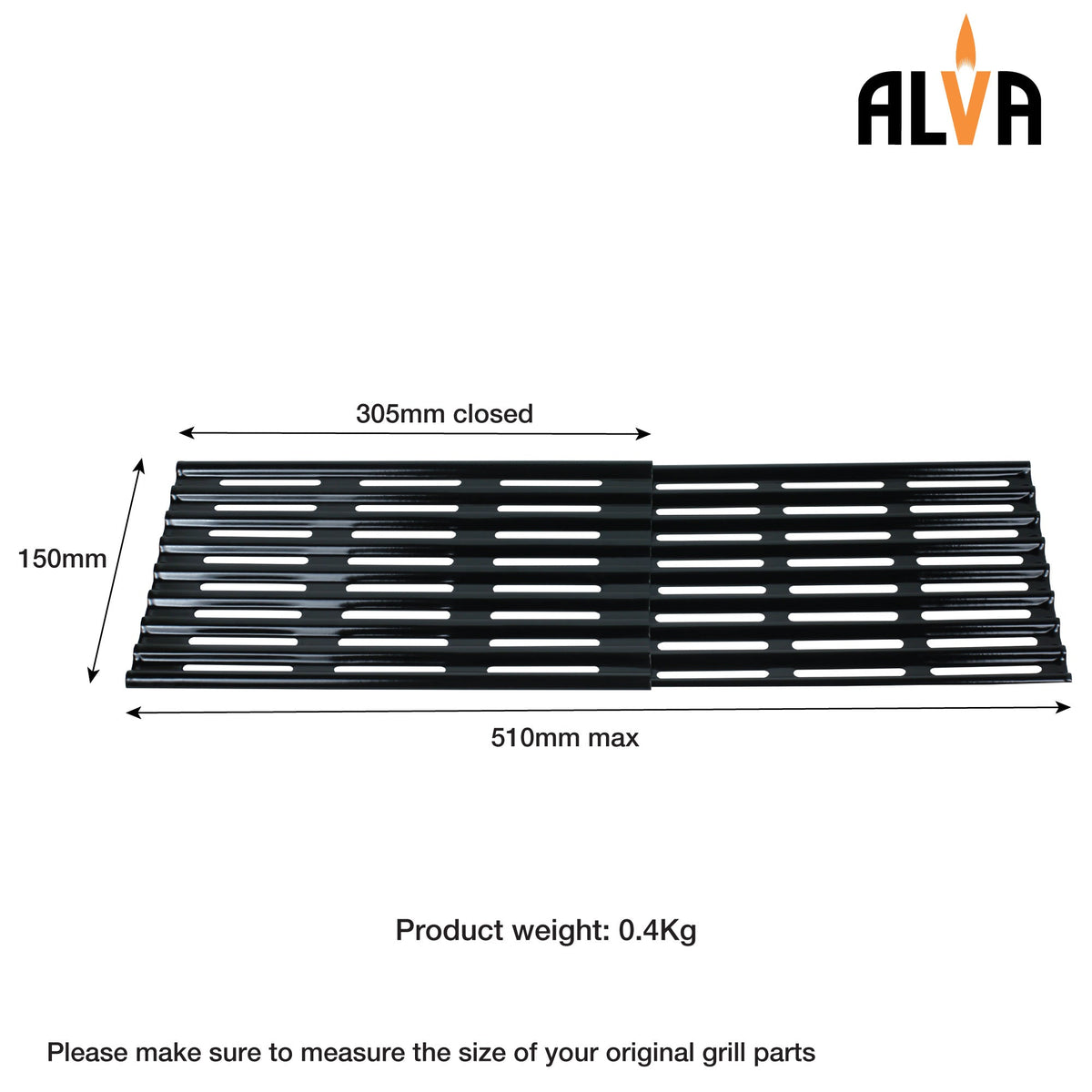 Alva BBQ Grid Adjustable Expanding (30-50x15x1cm)