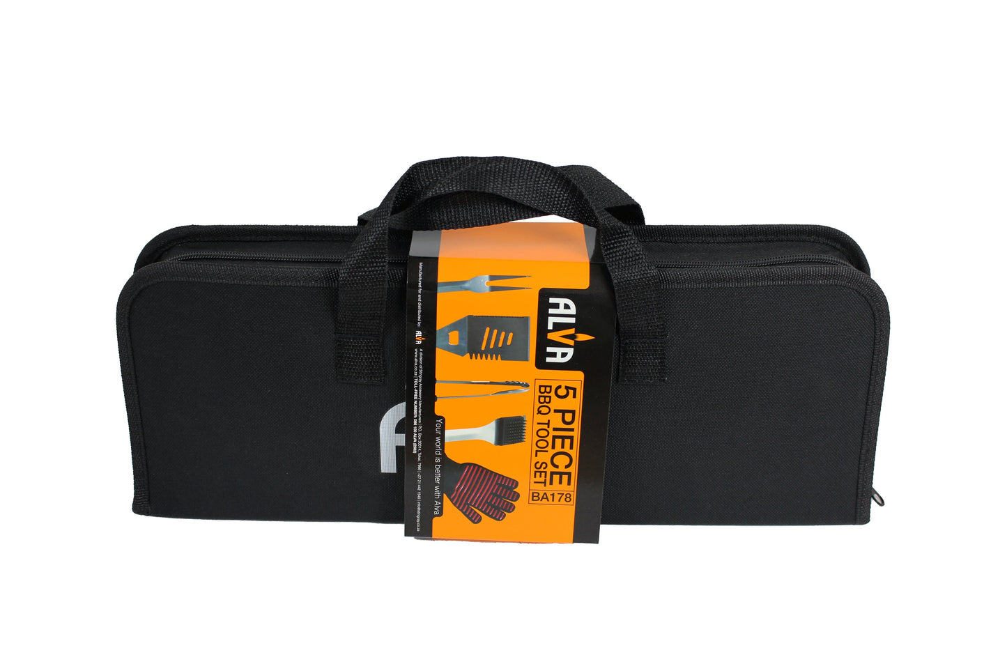 Alva 5Pc BBQ / Braai Tool Set With Case - Alva 5Pc BBQ Braai Tool Set
