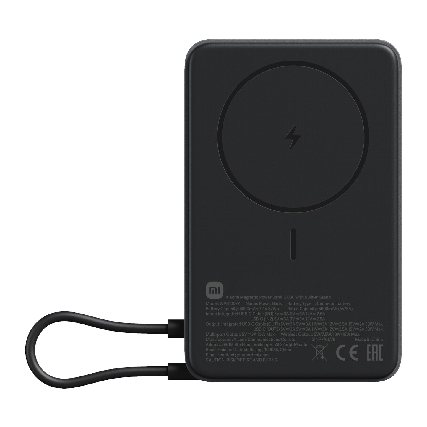 Xiaomi Magnetic Power Bank 10000mAh with Built-in Stand - Dark Grey - Guards On Duty Shop & Security Guards