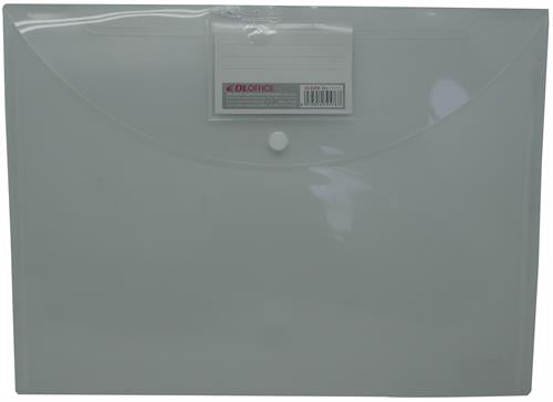 Dloffice A4 Carry Folder With Press Stud On Flap Clear