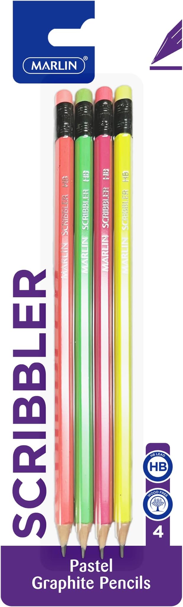 Marlin HD Scribbler 4 Piece Pastel Graphite Pencil