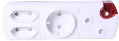 Noble 4 Way Multiplug with Schuko Adaptor LED Power Indicator