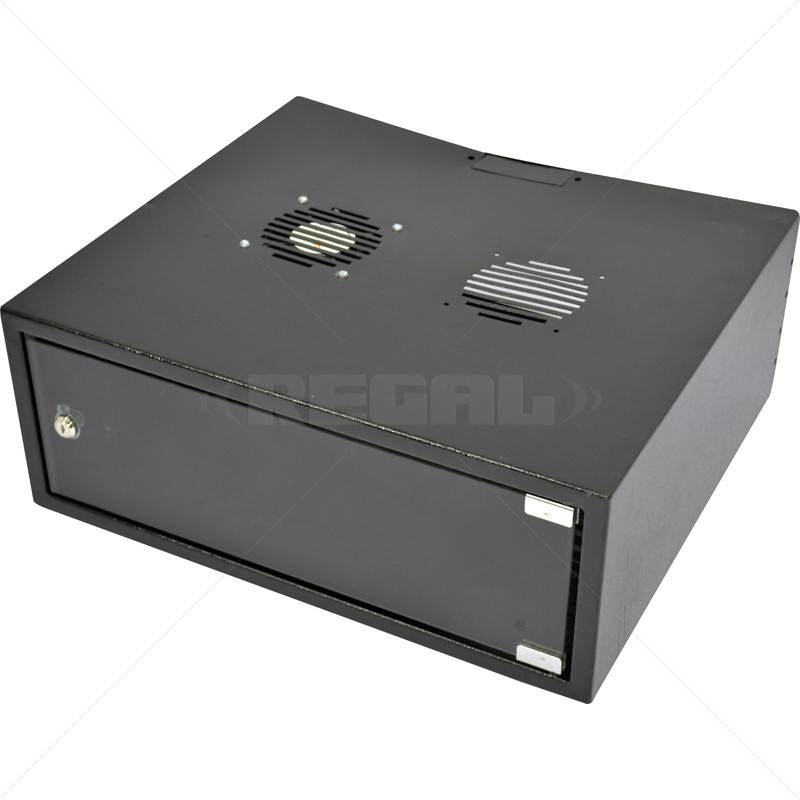 Cabinet 4U Wall Box Solid 500mm incl Fans & Power