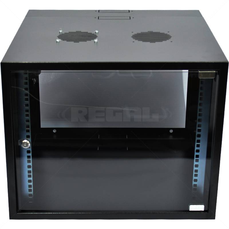 Cabinet 9U Wall Box Swingframe 600mm incl Fan & Power