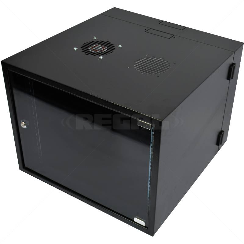 Cabinet 9U Wall Box Swingframe 600mm incl Fan & Power