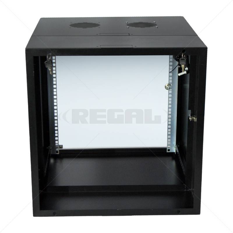 Cabinet 12U Wall Box Swingframe 600mm incl Fan & Power