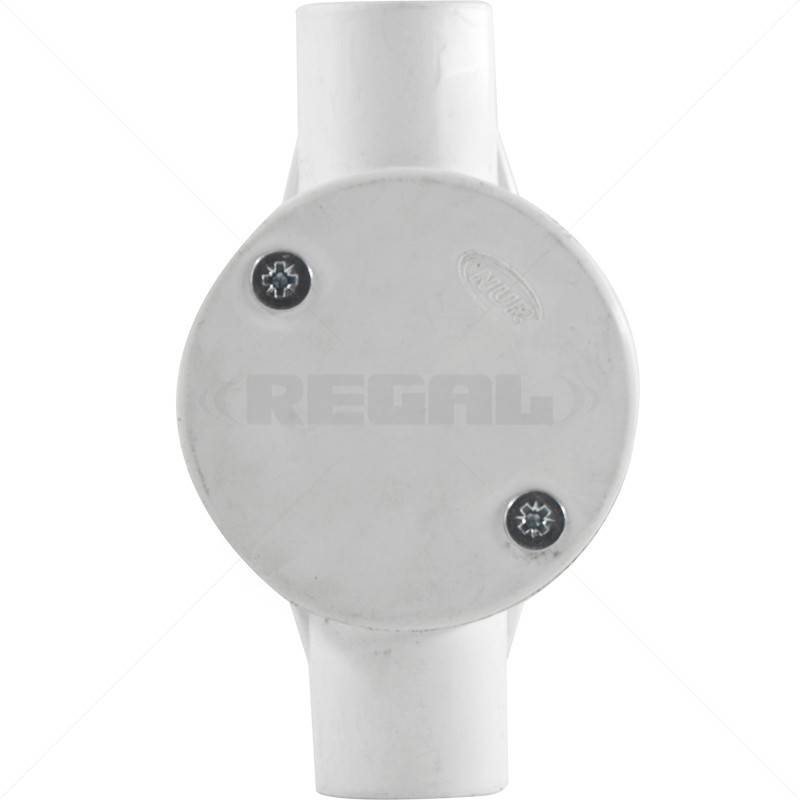 Conduit PVC - 25mm 2-Way Box with Lid and Screws