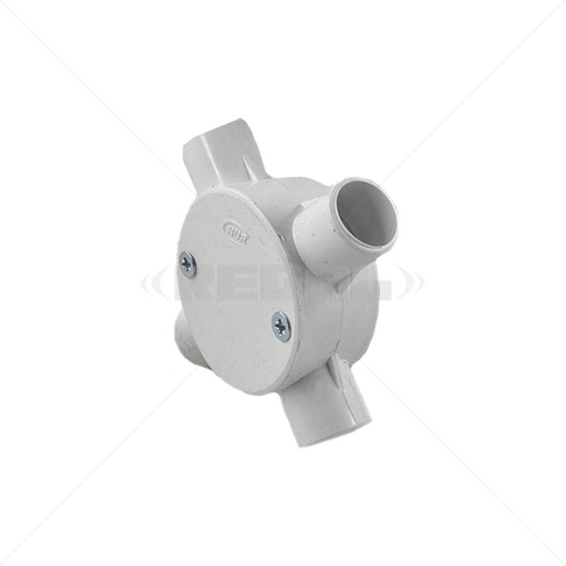 Conduit PVC - 20mm 4-Way Box with Lid and Screws