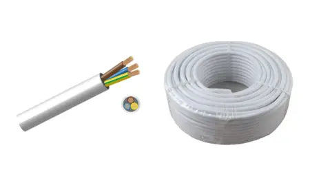 Cabtyre 1.00mm 3 X Core White 30M