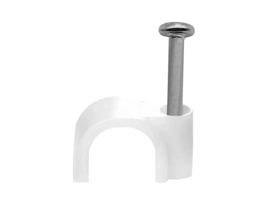 8mm Cable Clips 100 Pack White Guards On Duty Security