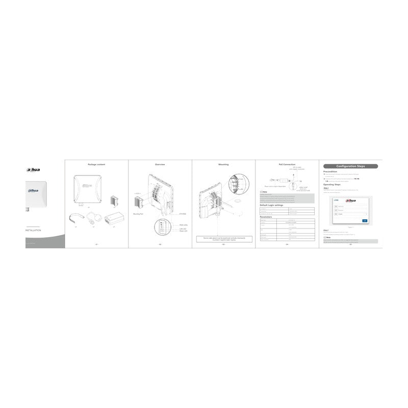 Dahua DH-PFWB5-10n - Dahua Wireless 5GHz 5KM 300Mbps 15dBi Outdoor CPE