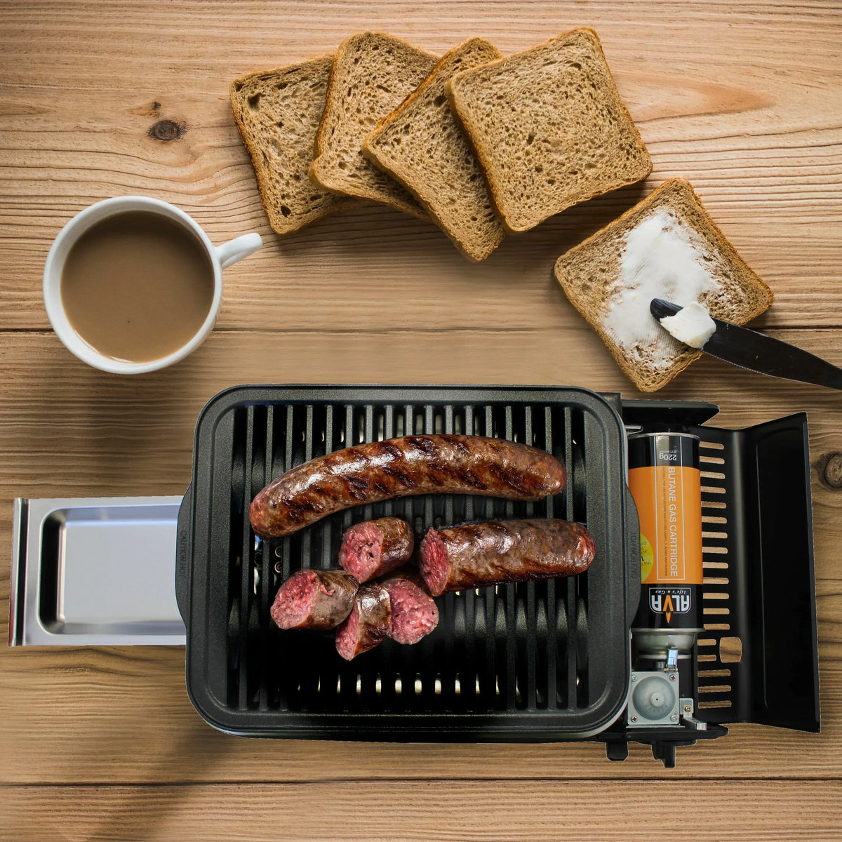 Alva Butane Canister Mini BBQ Cooker + Carry Case Guards On Duty Security