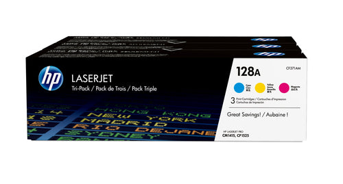 HP 128A Tri-Pack Toner Cartridges (CMY) - Guards On Duty Shop & Security Guards