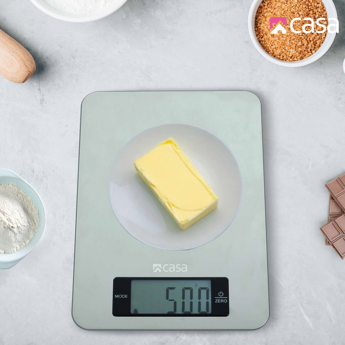 CASA Kitchen Digital Scale - Stainless Steel - Large Display