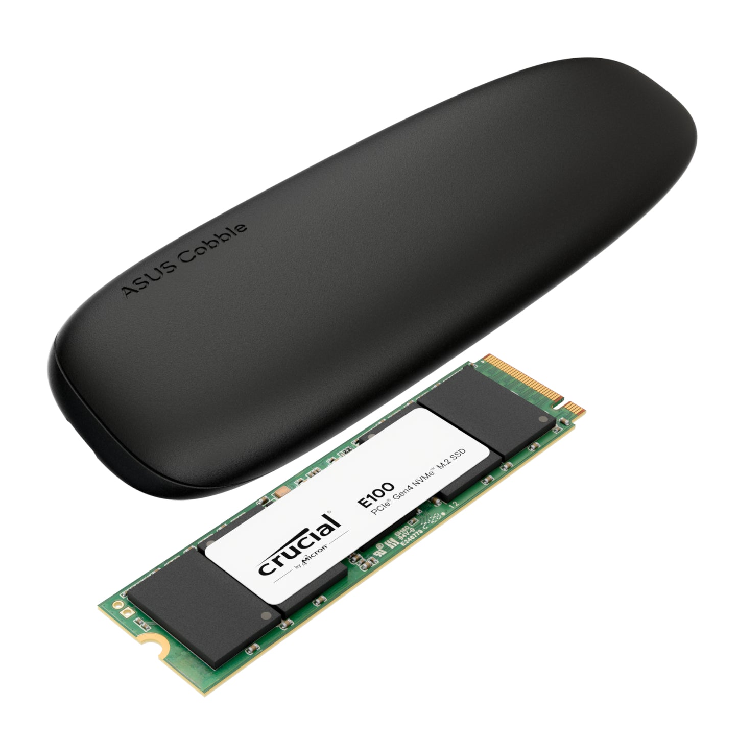 Asus Cobble M.2 SSD Type-C Enclosure and Crucial E100 480GB NVMe Bundle - Black - Guards On Duty Shop & Security Guards