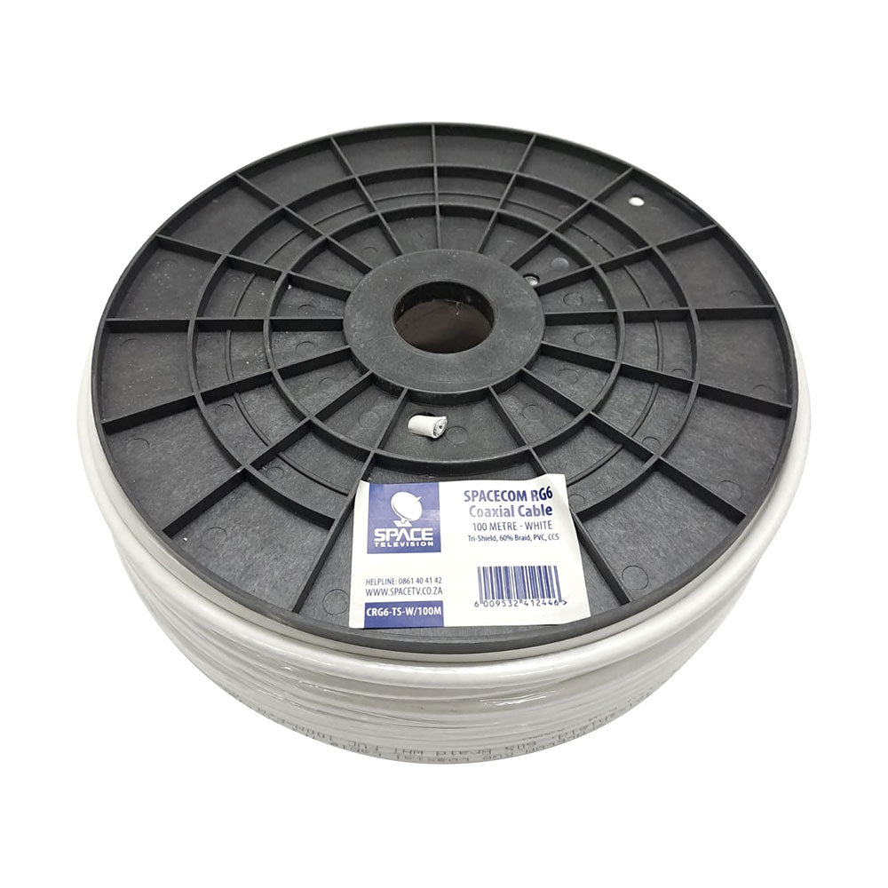 RG6 Coaxial Cable 6 Series, Tri-shield, 60% Braid, 100 Meter