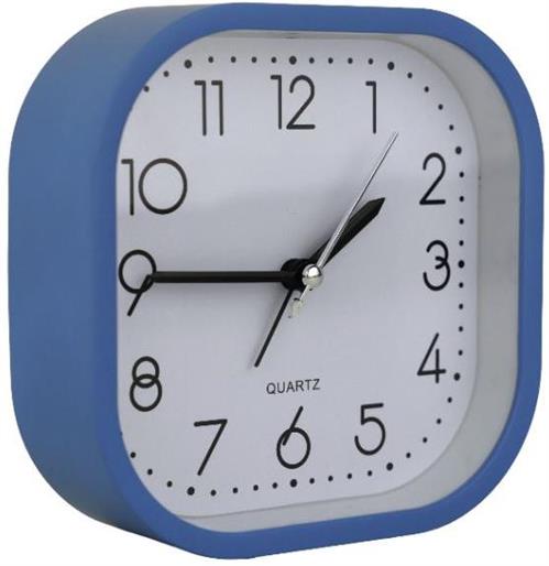 Casey Bedside Square Alarm Clock 12Cm Blue
