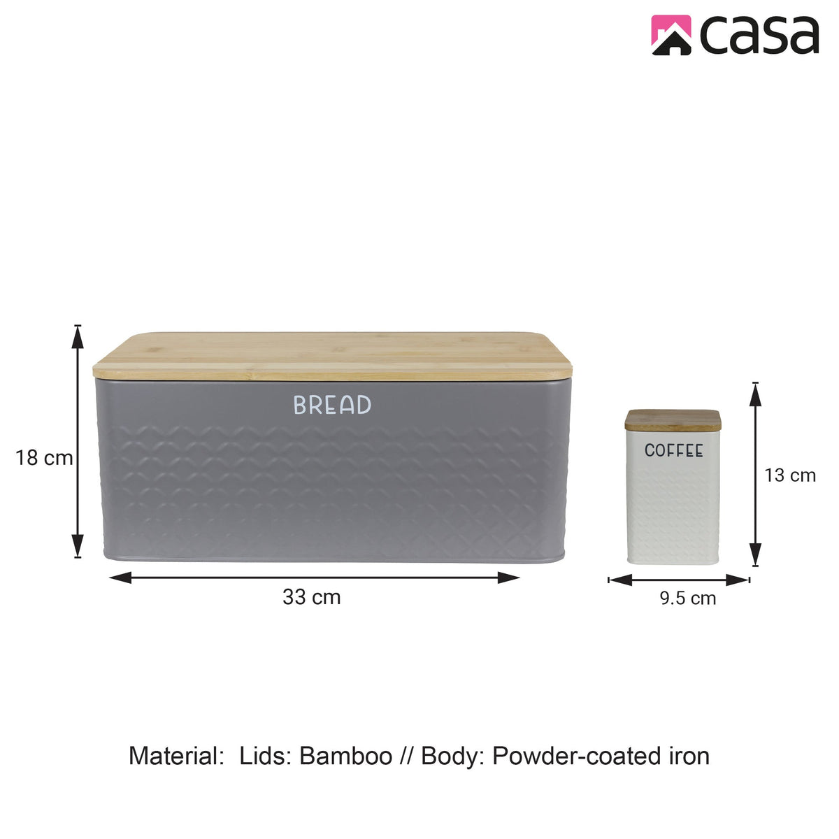 CASA Bread Bin & 3Pc Canister Set - Monza
