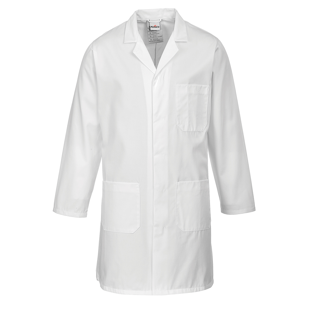 Pinnacle White Dust Coat Long Sleeve (S – 4XL) (Pack of 2)
