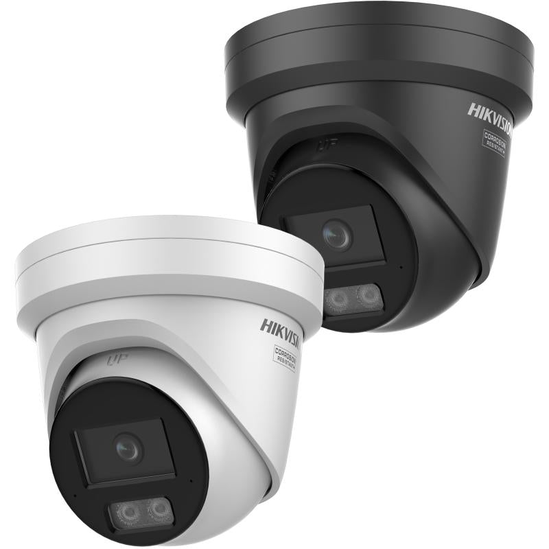 Hikvision 16MP AcuSense turret, 2.8mm lens, 30m IR, 130dB WDR, array microphone, 12VDC, POE