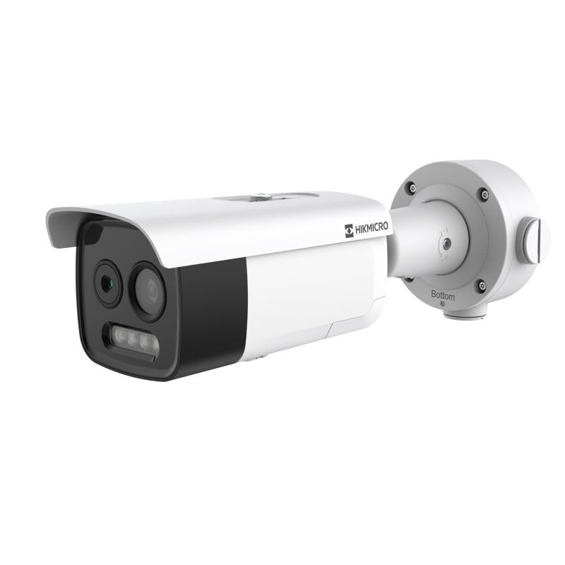 Hikvision dual-lens Guanlan thermal, 7mm thermal lens, 8mm optical lens, Guanlan AI analytics, 60m hybrid-light, 12VDCPOE